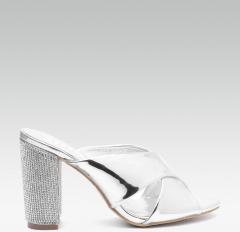 Elle Silver Toned Solid Heels women