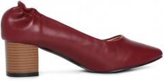 Ether Maroon Solid Pumps women