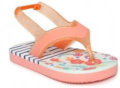 Fame Forever by Lifestyle Girls Peach Coloured Printed Thong Flip Flops