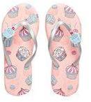 Fame Forever By Lifestyle Girls Silver Toned Printed Thong Flip Flops