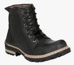 Fentacia Black Mid Top Flat Boots Men