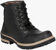 Fentacia Black Mid Top Flat Boots men