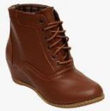 Flat N Heels Ankle Length Brown Boots women