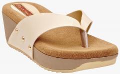 Flat N Heels Beige Solid Sandals women