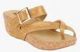 Flat N Heels Golden Wedges Women