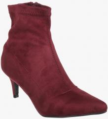 Flat N Heels Maroon Heeled Boots women