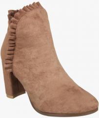 Flat N Heels Tan Heeled Boots women