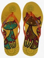 Flipside Cool Kitty Yellow Flip Flops