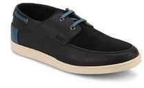 Franco Leone Black Boat Shoes men