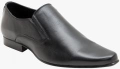 Franco Leone Black Leather Formal Shoes men