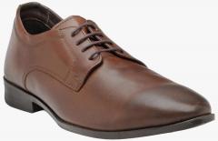 Franco Leone Brown Leather Derby Shoes men