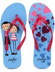 Freetoes Couple Blue Flip Flops women