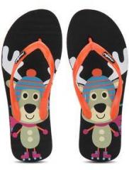 Freetoes Winter Bear Black Flip Flops women