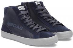 Gas Navy Blue Solid Mid Top Sneakers men