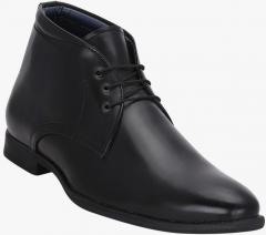 Get Glamr Black Leather Mid Top Boots men