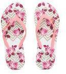 Ginger By Lifestyle Peach Coloured Embellished Thong Flip Flops Women