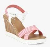 Ginger By Lifestyle Pink Striped Wedges women