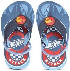 Hot Wheels Boys Blue & Red Printed Thong Flip Flops