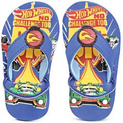 Hot Wheels Boys Blue & Yellow Printed Thong Flip Flops