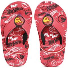 Hot Wheels Boys Red & Black Printed Thong Flip Flops