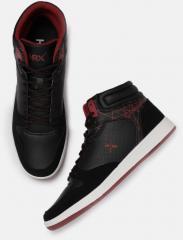 Hrx By Hrithik Roshan Black Solid Synthetic Mid Top Sneakers men