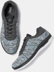 HRX by Hrithik Roshan Grey & Blue Woven Running Shoes