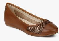 Hush Puppies Liza Heather Brown Lazer Cut Belly Shoes women