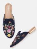 Imara Navy Blue Embellished Mules Women