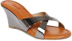 Inc 5 Women Gunmetal Toned Solid Sandals