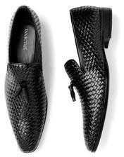 Invictus Black Textured Tasselled Formal Slip Ons men