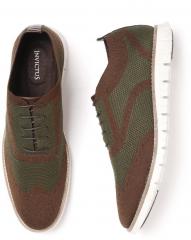 Invictus Olive Green & Brown Colourblocked Oxfords men