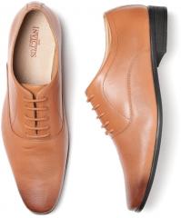 Invictus Tan Brown Textured Formal Oxfords men