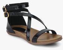 J Collection Black Buckled Sandals girls