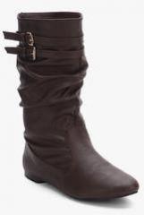 J Collection Coffee Calf Length Boots women