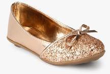 J Collection Golden Glitter Belly Shoes girls