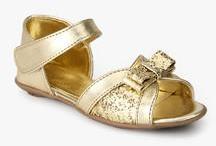 J Collection Golden Glitter Bow Sandals girls