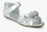 J Collection Silver Glitter Bow Sandals Girls