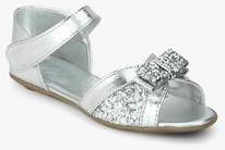 J Collection Silver Glitter Bow Sandals girls