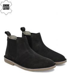 Jack & Jones Black Suede Mid Top Flat Boots men