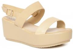 Jove Beige Solid Sandals women