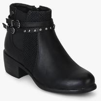 Jove Black Chelsea Ankle Length Boots women