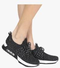 Jove Black Weaved Lifestyle Shoes women