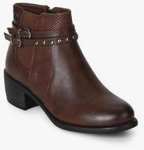 Jove Brown Chelsea Ankle Length Boots women