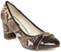 Jove Brown Textured Pumps women