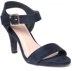 Jove Navy Blue Embellished Heels women