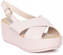 Jove Peach Coloured Solid Heels women