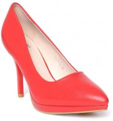 Jove Red Solid Pumps women