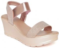 Jove Rose Gold Toned Shimmer Wedges women