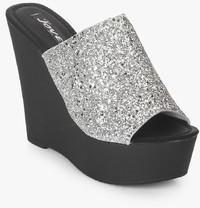 Jove Silver Glitter Wedges women