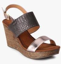 Jove Silver Metallic Sling Back Wedges women